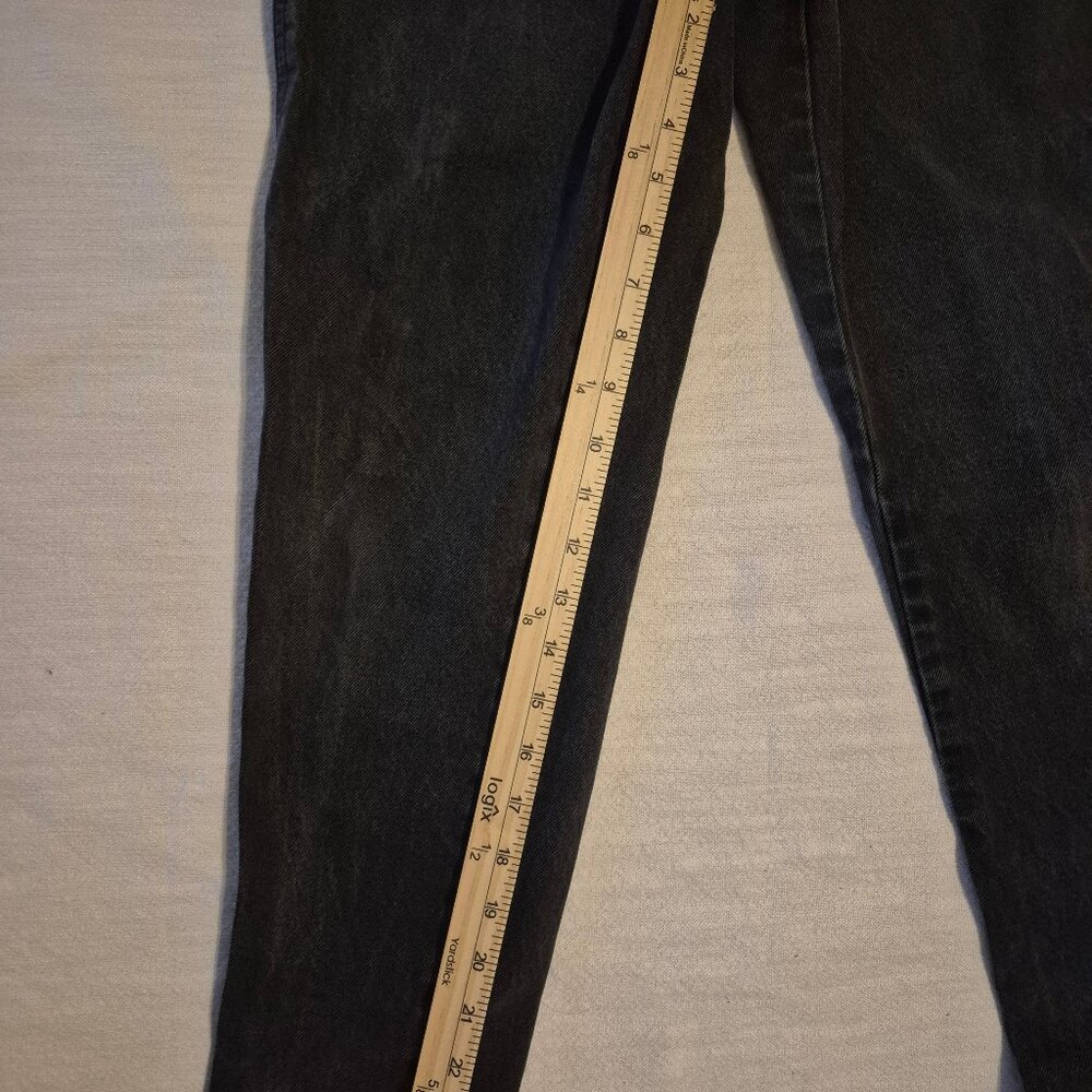 VTG L.A. Gear High Waisted Black Tapered Peg Top Zip Ankle Mom Jean Retro 80 90s - Picture 9 of 14
